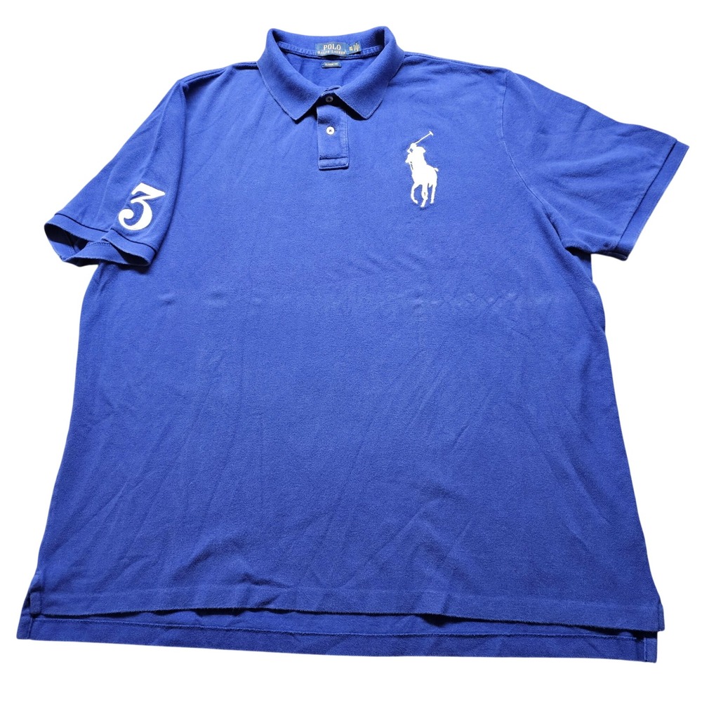 Polo Ralph Lauren Polo Shirt Mens XXL Blue Big Pony Short Sleeve Classic Fit 3
